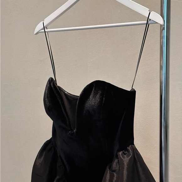 Meshki Black Strapless Plunging Midi Dress - Picture 6 of 8